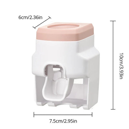 1pc Automatic Toothpaste Dispenser Creative Wall Mount and Small Toothbrush Holder Squeezer for Family Shower Bathroom - RELUX.STORE