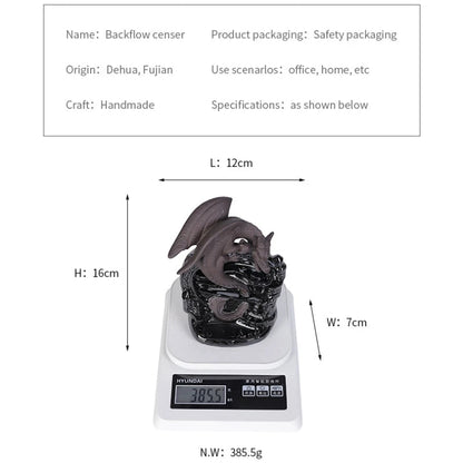 1pc Ceramic Vintage Dragon Backflow Incense Burner, Home Decor, Tabletop Decor, Home Aromatherapy Gift (Without Incense) - RELUX.STORE