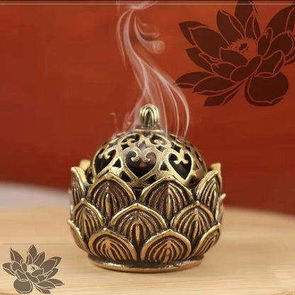 1pc Hollow Lotus Incense, Burner Hollow Incense Serving Tea Table Ornament, Mini Incense Burner - RELUX.STORE