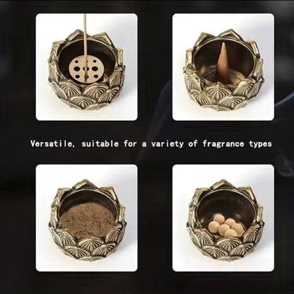 1pc Hollow Lotus Incense, Burner Hollow Incense Serving Tea Table Ornament, Mini Incense Burner - RELUX.STORE