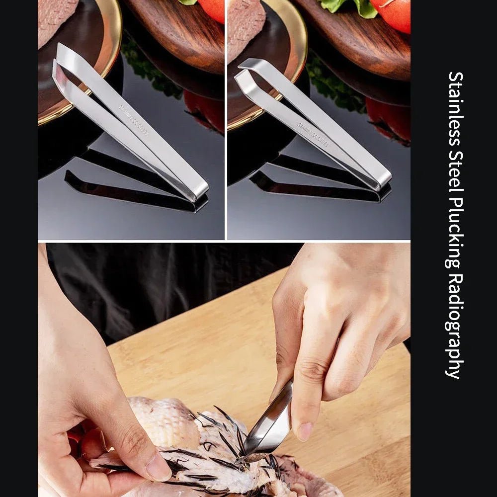 1pcs 430 Stainless Steel Fish Bone Tweezers Pincer Clip Puller Remover Tongs Fish Bone Plucking Clamp Kitchen Gadgets Tools - RELUX.STORE