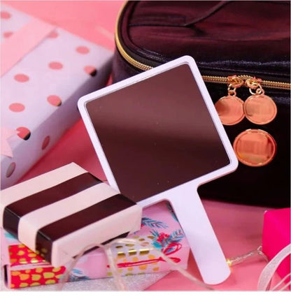1Pcs Plastic Handle Handheld Makeup Vanity Mirror Portable Square Eyelash Extension Mirror Women Cosmetic Beauty Salon Supplies - RELUX.STORE