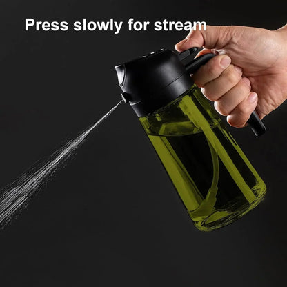 2 - in - 1 Dark Glass Oil Sprayer Olive Oil Dispenser Black Lightproof Oil Sprayer for Cooking Salads and Barbecues Barbecue Tools - RELUX.STORE