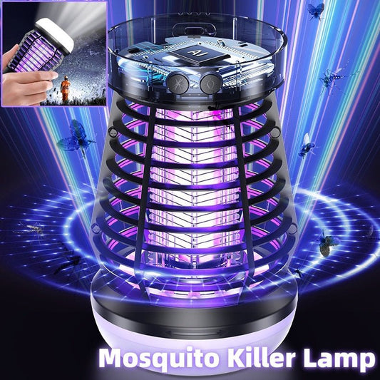 "2 - in - 1 Electric Mosquito Killer Lamp & Fly Swatter – USB Rechargeable Insect Trap with Night Light & SOS Emergency Light | Indoor & Outdoor Camping Bug Zapper" - RELUX.STORE