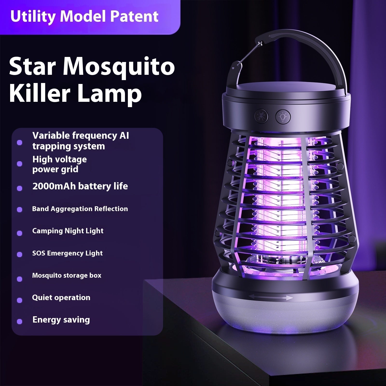 "2 - in - 1 Electric Mosquito Killer Lamp & Fly Swatter – USB Rechargeable Insect Trap with Night Light & SOS Emergency Light | Indoor & Outdoor Camping Bug Zapper" - RELUX.STORE