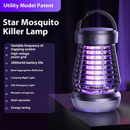 "2 - in - 1 Electric Mosquito Killer Lamp & Fly Swatter – USB Rechargeable Insect Trap with Night Light & SOS Emergency Light | Indoor & Outdoor Camping Bug Zapper" - RELUX.STORE