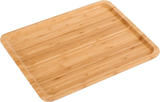 2 Pack Bamboo Tray 16 X 12 X1 Inches Serving Tray Tea Tray Fruit Platters Dinner Plate Sour Candy Tray - RELUX.STORE