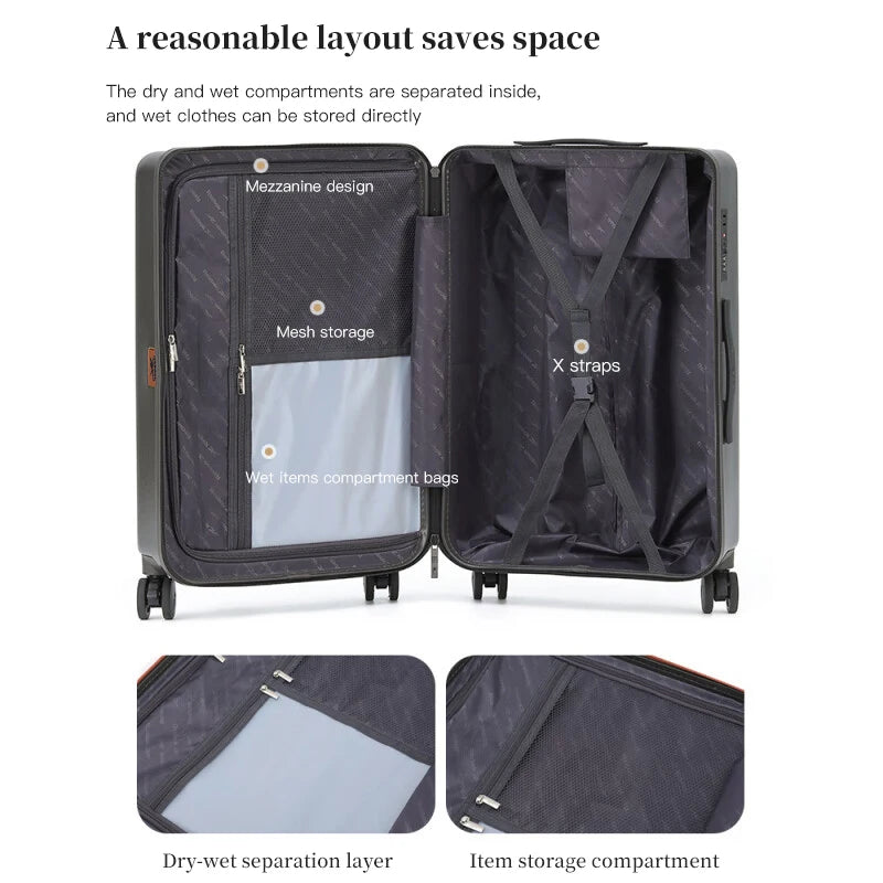 20" Carry - On Luggage - Ultra - Lightweight PC Trolley Suitcase, Impact - Resistant & Travel - Friendly - RELUX.STORE20" Carry - On Luggage - Ultra - Lightweight PC Trolley Suitcase, Impact - Resistant & Travel - Friendly