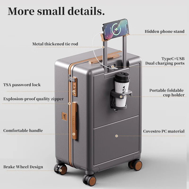 20" Carry - On Luggage - Ultra - Lightweight PC Trolley Suitcase, Impact - Resistant & Travel - Friendly - RELUX.STORE20" Carry - On Luggage - Ultra - Lightweight PC Trolley Suitcase, Impact - Resistant & Travel - Friendly