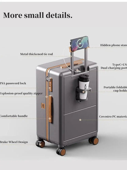 20" Carry - On Luggage - Ultra - Lightweight PC Trolley Suitcase, Impact - Resistant & Travel - Friendly - RELUX.STORE20" Carry - On Luggage - Ultra - Lightweight PC Trolley Suitcase, Impact - Resistant & Travel - Friendly
