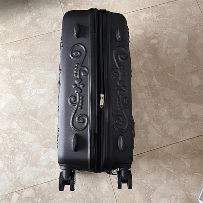 20 inc Black Skull Cabin Rolling Luggage Carry On Size Spinner Hardside Trolley Suitcase On Wheels - RELUX.STORE20 inc Black Skull Cabin Rolling Luggage Carry On Size Spinner Hardside Trolley Suitcase On Wheels