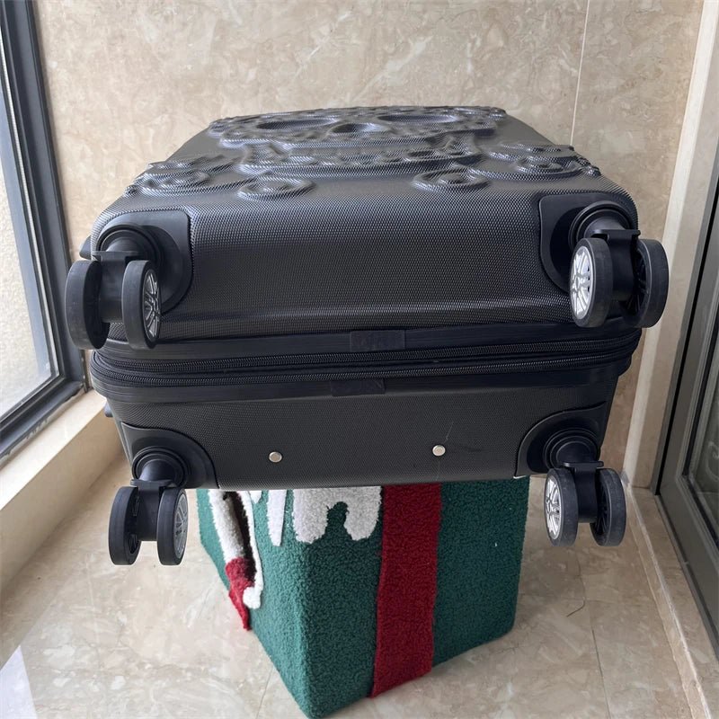 20 inc Black Skull Cabin Rolling Luggage Carry On Size Spinner Hardside Trolley Suitcase On Wheels - RELUX.STORE20 inc Black Skull Cabin Rolling Luggage Carry On Size Spinner Hardside Trolley Suitcase On Wheels