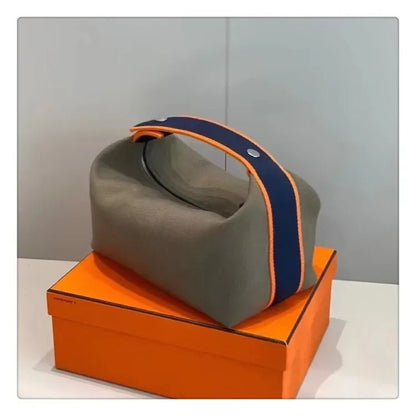 2024 New Large Capacity Canva Makeup Bag Soft Texture Fashionable Women's Shoulder Bag Color Blocking Handbag From China - RELUX.STORE