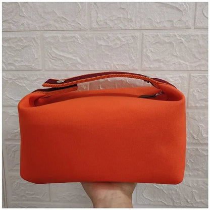 2024 New Large Capacity Canva Makeup Bag Soft Texture Fashionable Women's Shoulder Bag Color Blocking Handbag From China - RELUX.STORE