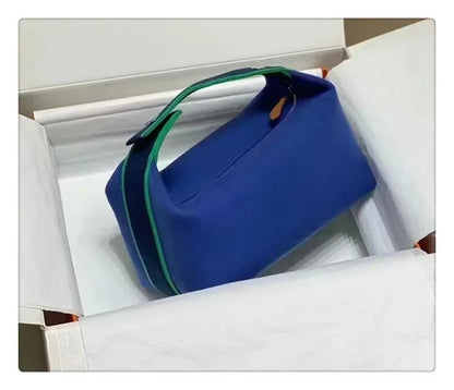 2024 New Large Capacity Canva Makeup Bag Soft Texture Fashionable Women's Shoulder Bag Color Blocking Handbag From China - RELUX.STORE