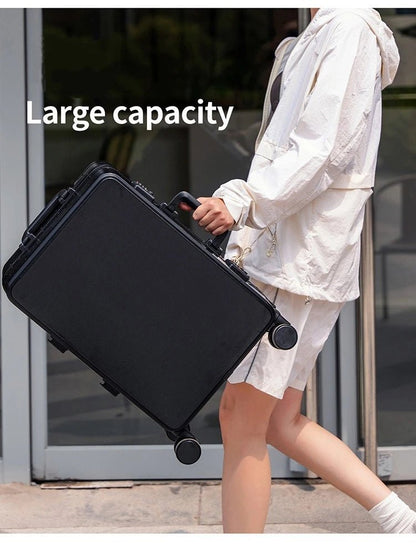 20"/24" Suitcase Fashoin Rolling Luggage Aluminum Frame Case with Wheel Alloy Trolley Bag ABS+PC Material Carry - On Cabin Travel - RELUX.STORE20"/24" Suitcase Fashoin Rolling Luggage Aluminum Frame Case with Wheel Alloy Trolley Bag ABS+PC Material Carry - On Cabin Travel
