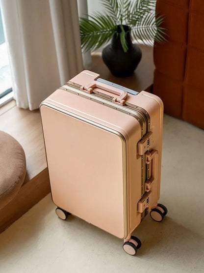 20"/24" Suitcase Fashoin Rolling Luggage Aluminum Frame Case with Wheel Alloy Trolley Bag ABS+PC Material Carry - On Cabin Travel - RELUX.STORE20"/24" Suitcase Fashoin Rolling Luggage Aluminum Frame Case with Wheel Alloy Trolley Bag ABS+PC Material Carry - On Cabin Travel
