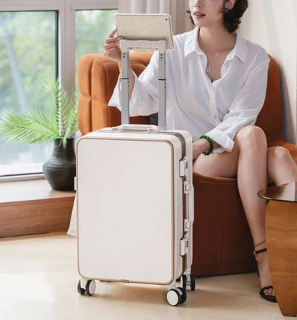 20"/24" Suitcase Fashoin Rolling Luggage Aluminum Frame Case with Wheel Alloy Trolley Bag ABS+PC Material Carry - On Cabin Travel - RELUX.STORE20"/24" Suitcase Fashoin Rolling Luggage Aluminum Frame Case with Wheel Alloy Trolley Bag ABS+PC Material Carry - On Cabin Travel