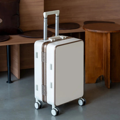 20"/24" Suitcase Fashoin Rolling Luggage Aluminum Frame Case with Wheel Alloy Trolley Bag ABS+PC Material Carry - On Cabin Travel - RELUX.STORE20"/24" Suitcase Fashoin Rolling Luggage Aluminum Frame Case with Wheel Alloy Trolley Bag ABS+PC Material Carry - On Cabin Travel