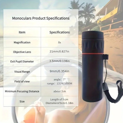 2025 2000X25 HD Monocular Telescope, Compact Portable for Travel, Hiking, Fishing, Camping, Stargazing, Concerts & Bird Watching - RELUX.STORE
