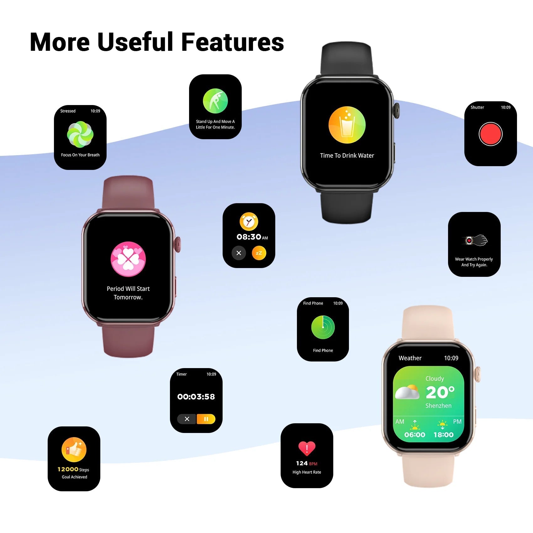 2025 Blackview R60 Bluetooth Call Smartwatch for Men Women 1.96'' AMOLED HD Screen Blood Oxygen Health Monitoring Fitness Watch - RELUX.STORE