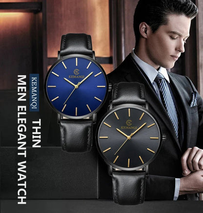 2025 Luxury Business Men Watches Men Gold Watch Ultra Thin Mens Watches Leather Quartz Watch Man Wristwatch horloge mannen - RELUX.STORE
