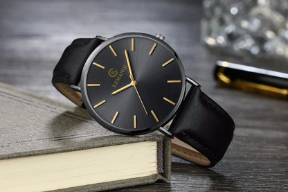 2025 Luxury Business Men Watches Men Gold Watch Ultra Thin Mens Watches Leather Quartz Watch Man Wristwatch horloge mannen - RELUX.STORE