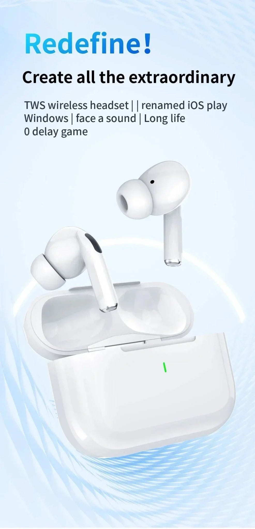 "2025 New Air Pro Bluetooth Earphones – Wireless HiFi Sound Headset, Low Latency, Waterproof In - Ear Earbuds for iPhone & Android" - RELUX.STORE