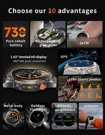 2025 New For Xiaomi IOS Ultra GPS Smart Watch 10ATM Waterproof Built - in Dual - band GNSS Compass Military Sport Men SWIM Bracelet - RELUX.STORE