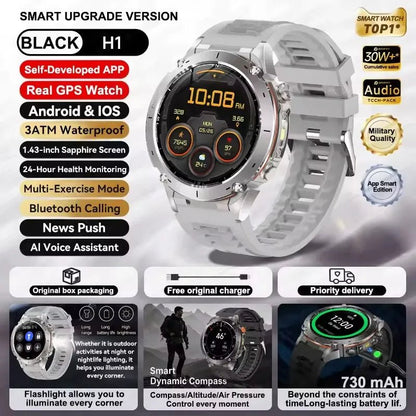 2025 New For Xiaomi IOS Ultra GPS Smart Watch 10ATM Waterproof Built - in Dual - band GNSS Compass Military Sport Men SWIM Bracelet - RELUX.STORE