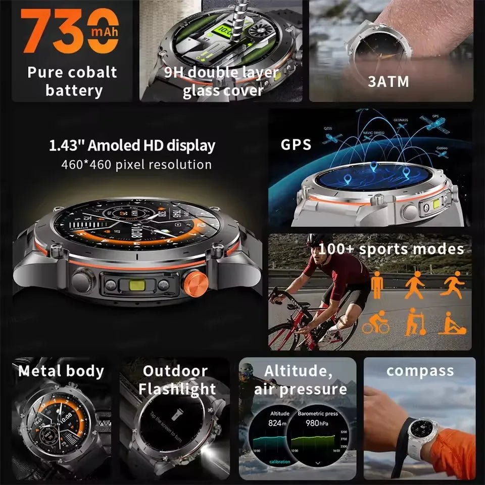 2025 New For Xiaomi IOS Ultra GPS Smart Watch 10ATM Waterproof Built - in Dual - band GNSS Compass Military Sport Men SWIM Bracelet - RELUX.STORE