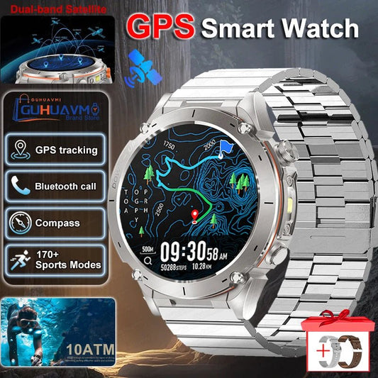 2025 New For Xiaomi IOS Ultra GPS Smart Watch 10ATM Waterproof Built - in Dual - band GNSS Compass Military Sport Men SWIM Bracelet - RELUX.STORE