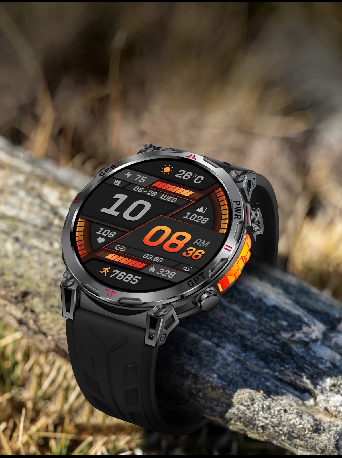 2025 New Military AMOLED HD SmartWatch 650Mah Battery GPS Compass 5ATM Waterproof Tactics 100+ Sport BT call Smart Watch For Men - RELUX.STORE