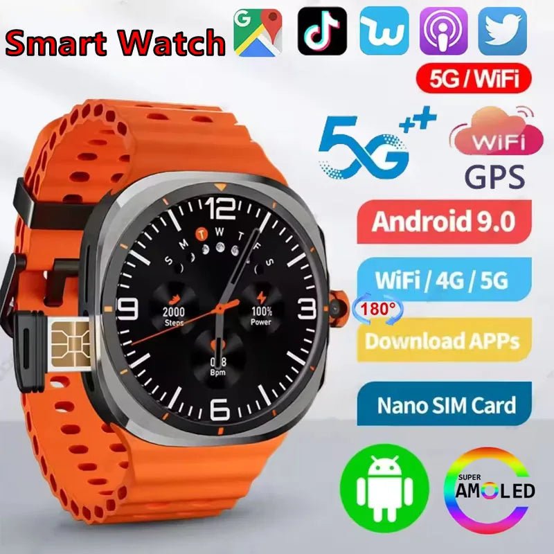 2025 New W7 5G Fitness Smart Watch Full Network GPS NFC Call Information Display Men's Sports Watch Application Download - RELUX.STORE