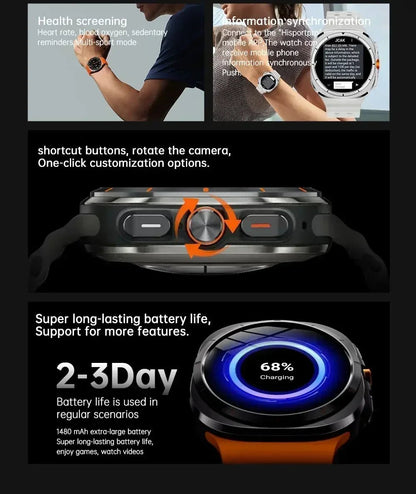 2025 New W7 5G Fitness Smart Watch Full Network GPS NFC Call Information Display Men's Sports Watch Application Download - RELUX.STORE