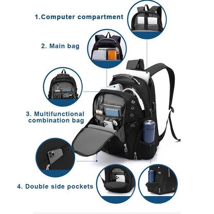 2025 Waterproof 17/20 Inch Laptop Backpack Men Airplane Travel Backpack Women Oxford Rucksack Male School Bag modern Mochila - RELUX.STORE2025 Waterproof 17/20 Inch Laptop Backpack Men Airplane Travel Backpack Women Oxford Rucksack Male School Bag modern Mochila