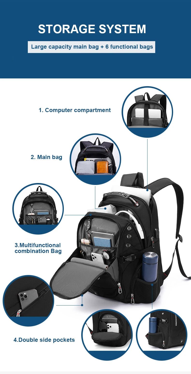 2025 Waterproof 17/20 Inch Laptop Backpack Men Airplane Travel Backpack Women Oxford Rucksack Male School Bag modern Mochila - RELUX.STORE2025 Waterproof 17/20 Inch Laptop Backpack Men Airplane Travel Backpack Women Oxford Rucksack Male School Bag modern Mochila