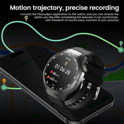2025New For Android and ios Smart Watch Men AMOLED Screen GPS Motion trajectory Heart Rate Bluetooth Calls SmartWatch Waterproof - RELUX.STORE