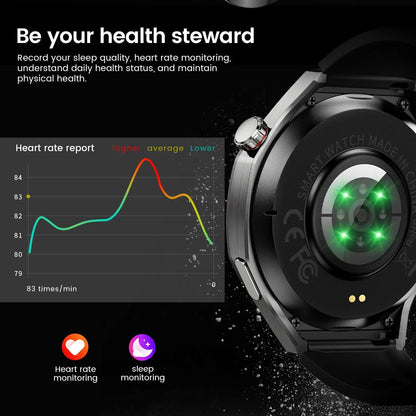 2025New For Android and ios Smart Watch Men AMOLED Screen GPS Motion trajectory Heart Rate Bluetooth Calls SmartWatch Waterproof - RELUX.STORE