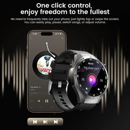 2025New For Android and ios Smart Watch Men AMOLED Screen GPS Motion trajectory Heart Rate Bluetooth Calls SmartWatch Waterproof - RELUX.STORE