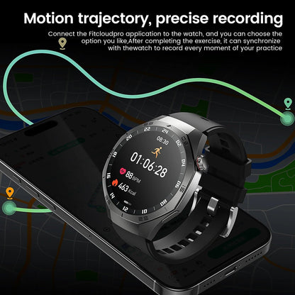 2025New For Android and ios Smart Watch Men AMOLED Screen GPS Motion trajectory Heart Rate Bluetooth Calls SmartWatch Waterproof - RELUX.STORE