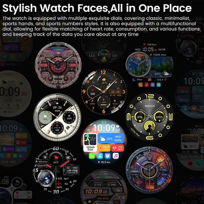 2025New For Android and ios Smart Watch Men AMOLED Screen GPS Motion trajectory Heart Rate Bluetooth Calls SmartWatch Waterproof - RELUX.STORE