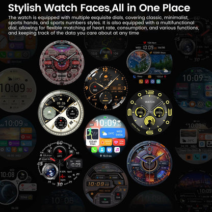 2025New For Android and ios Smart Watch Men AMOLED Screen GPS Motion trajectory Heart Rate Bluetooth Calls SmartWatch Waterproof - RELUX.STORE
