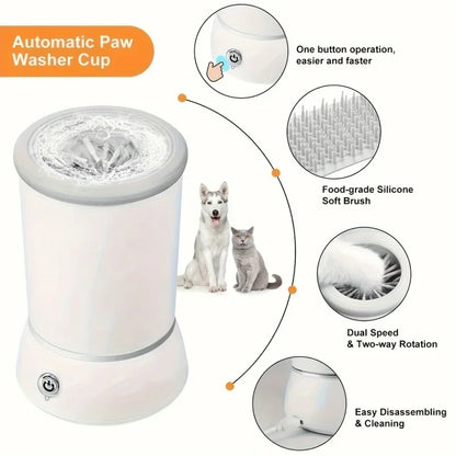 Portable Dog Paw Cleaner Cup – Upgrade Pet Paw Washer for Small & Medium Dogs and Cats | Gentle Silicone Brush Paw Cleaning Cup (Blue, Medium)