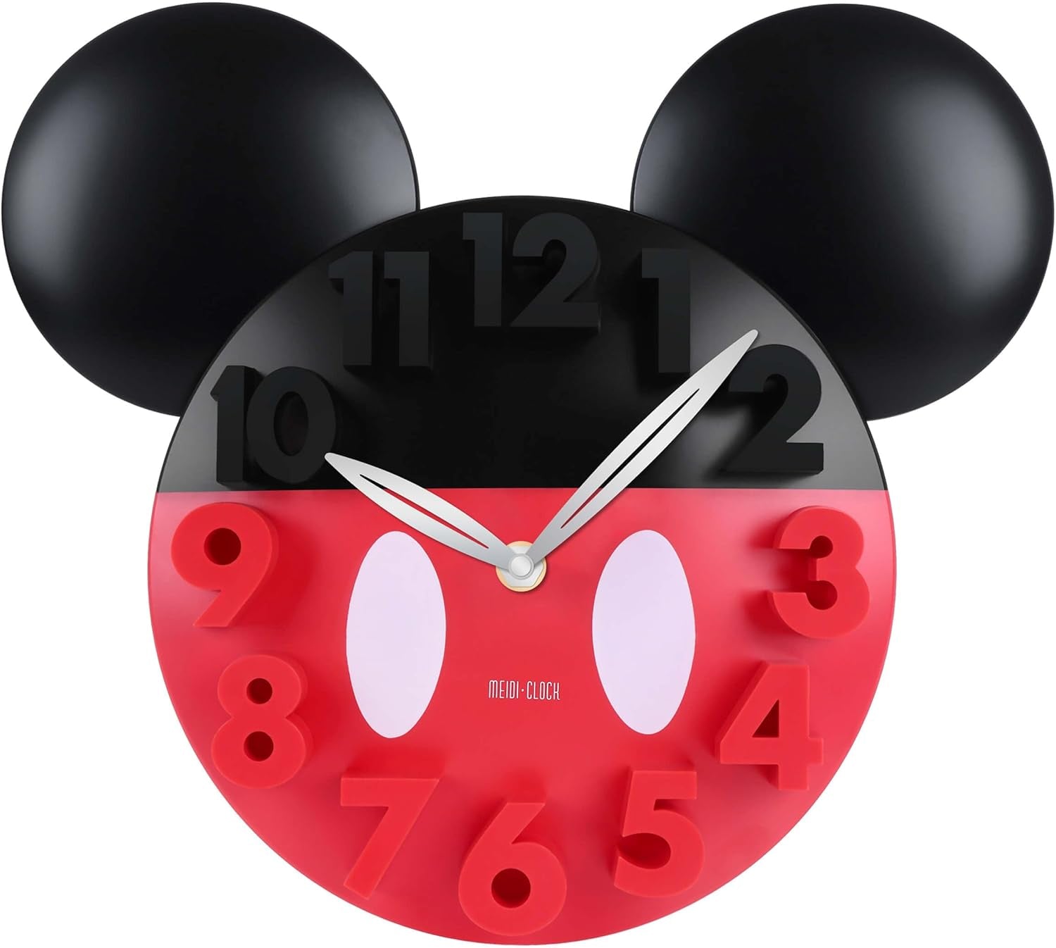 Modern Design Mickey Mouse Big Digit 3D Wall Clock Home Decor Decoration - Black