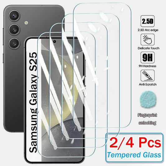 2/4PCS Tempered Glass Screen Protector for Samsung Galaxy S25/S24 Plus/Ultra, S23/S22 Plus, FE – Clear Protective Cover Glass Film - RELUX.STORE