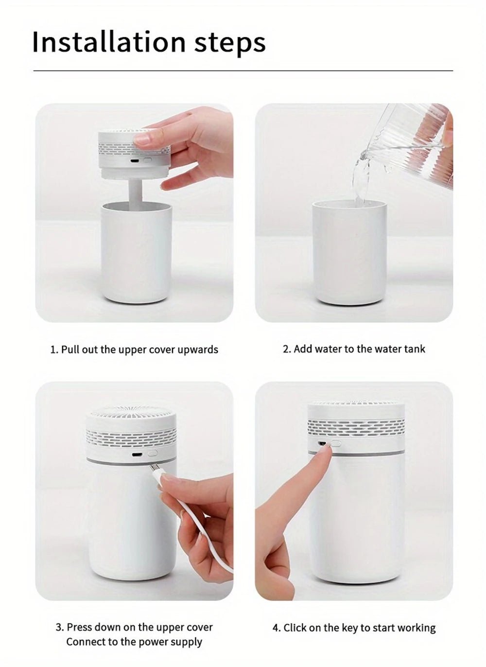 250ML Car Air Humidifier Portable Mini Spray Mist Humidifier with LED Light USB Powered Essential Oil Difffor Bedroom and Travel - RELUX.STORE