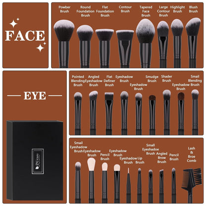 “27 - Piece Professional Makeup Brush Set – Premium Synthetic Kabuki Brushes for Foundation, Powder, Blending, Contour & Eye Makeup – Beauty Brush Kit for Women & Makeup Artists” - RELUX.STORE