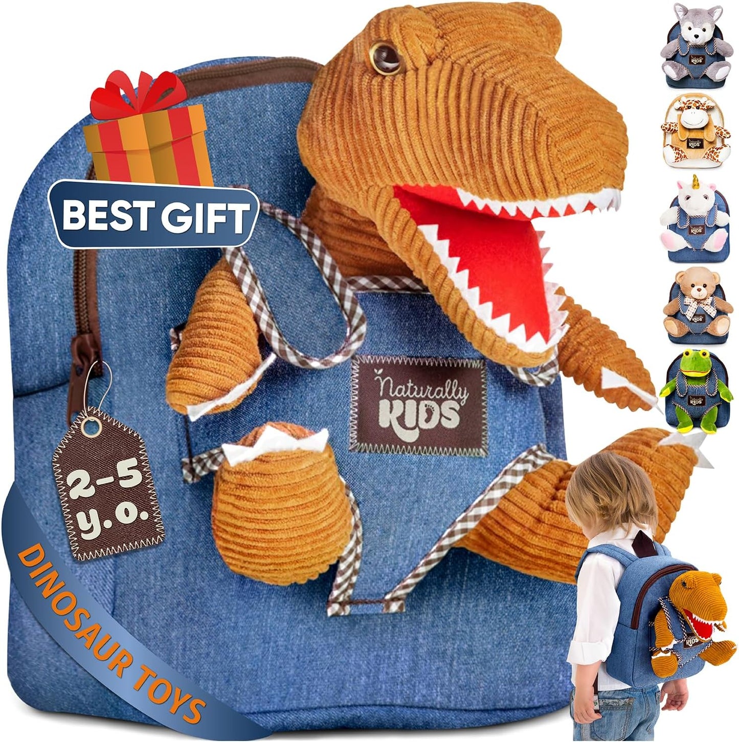 Wolf Backpack, Wolf Toys for Kids 3-5, Toddler Husky Stuffed Animal Gifts for 2 3 4 5 Year Old Girl Boy