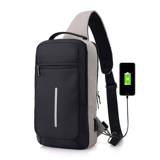 Anti-theft USB charging chest bag with you topwinson